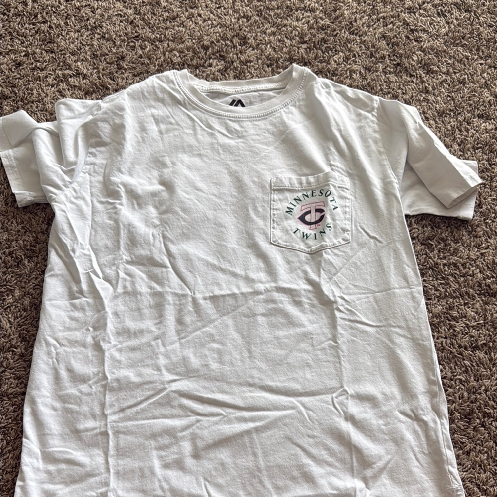Twins White Short Sleeve Tee with Crew Neck